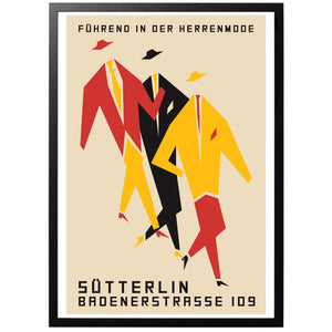 Sütterlin, Führend in der Herrenmode Poster - World War Era 