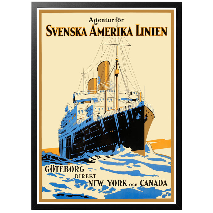Swedish American Line Poster - World War Era