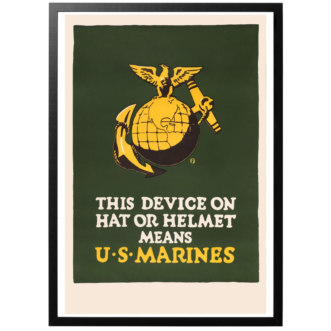 This device on hat or helmet means U.S. Marines Poster - World War Era