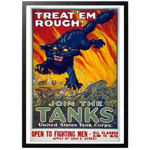 Treat 'Em Rough! Join the Tanks Poster - World War Era