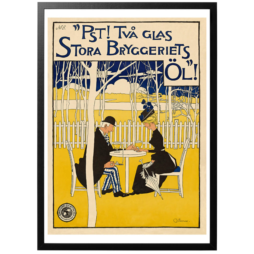 Pst! Two glasses of the  great brewery's beer! Poster - World War Era