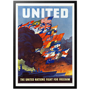 United! United nations fight for Freedom Poster - World War Era