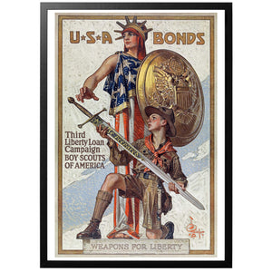 USA Bonds Boy Scouts of America Poster - World War Era