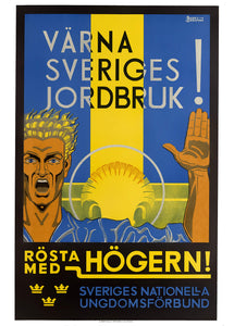 Värna Sveriges Jordbruk Poster - World War Era