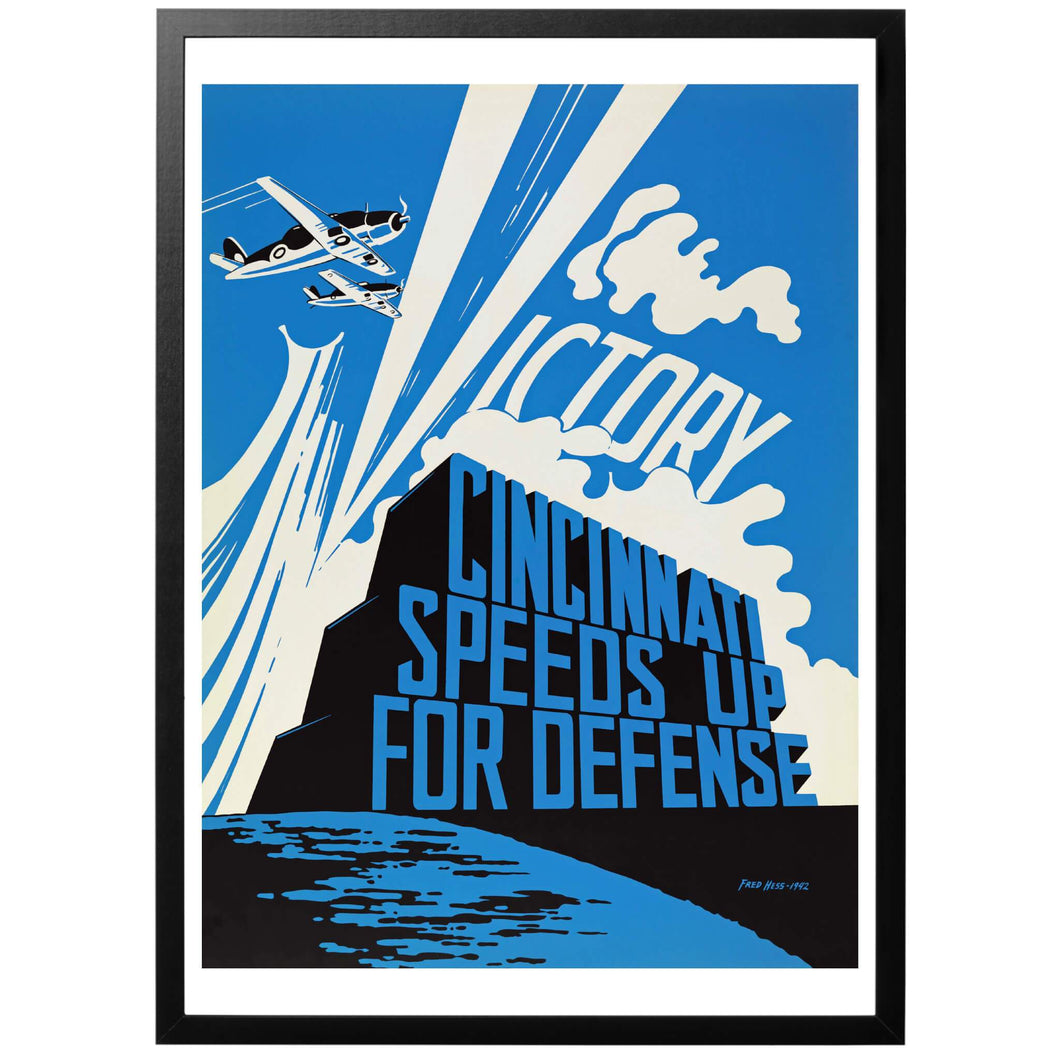 Victory - Cincinnati Speeds Up for Defense Poster - World War Era