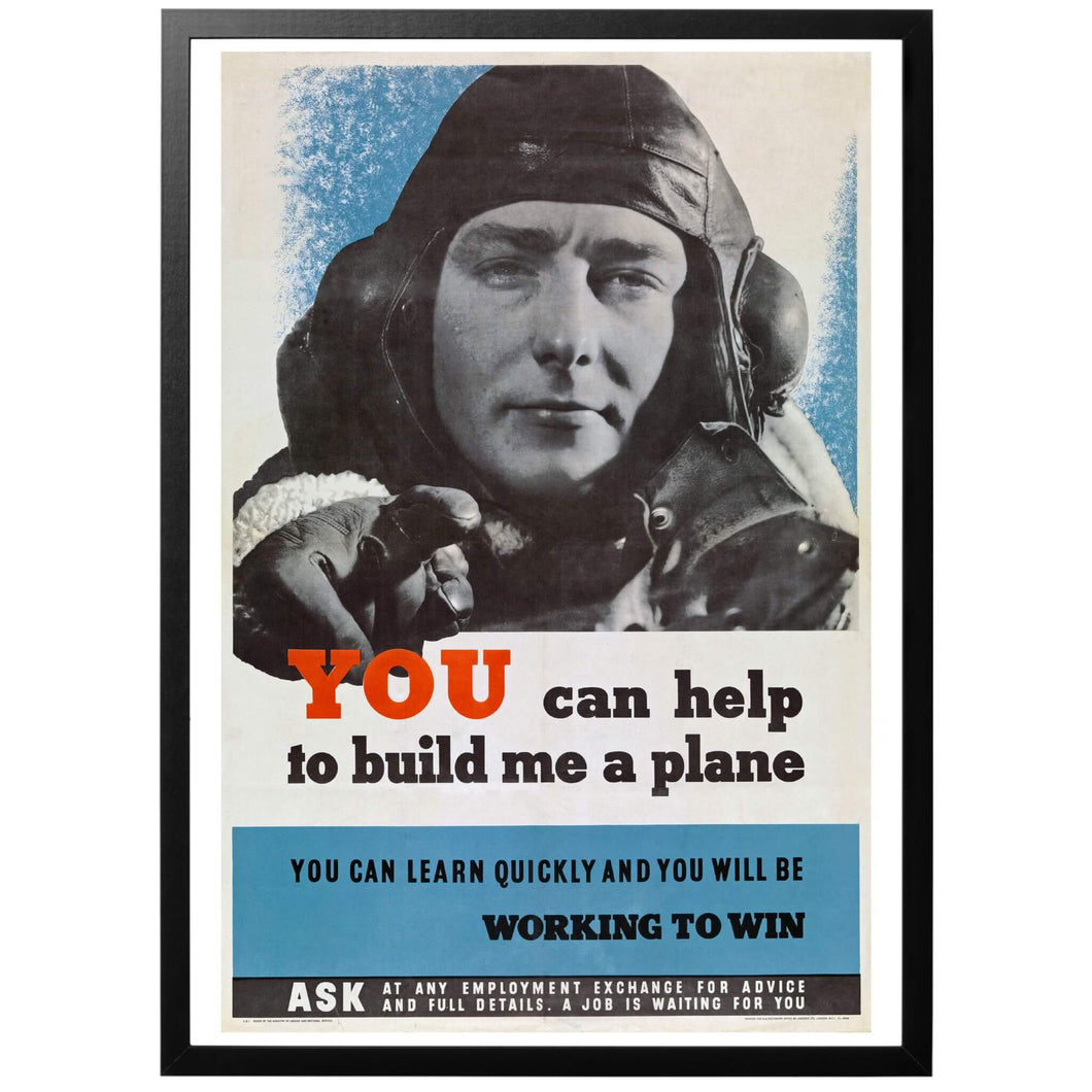 You can Help me Build A Plane Poster - World War Era